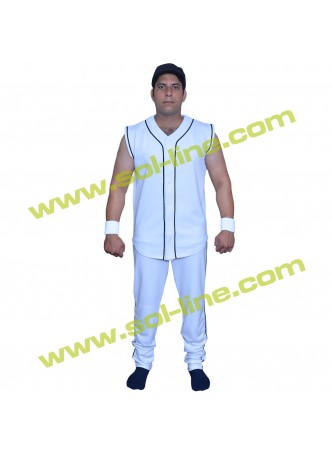 Pro Weight Mesh Six Button Down Black Stripe Sleeveless Jerseys